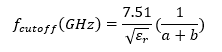 而同軸線的截止頻率，可以通過下列公式計算得到：.png
